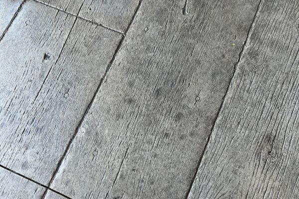 Pressed concrete to look like grey wooden planks