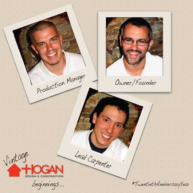 HDC 20th anniversary photo of Brad Hogan, Brian Hogan, and John Vendafreddo